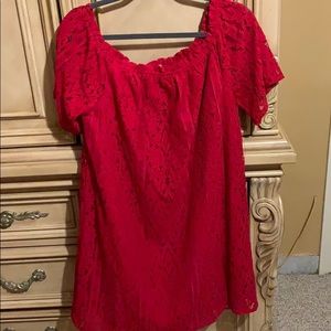 Red lace dress
